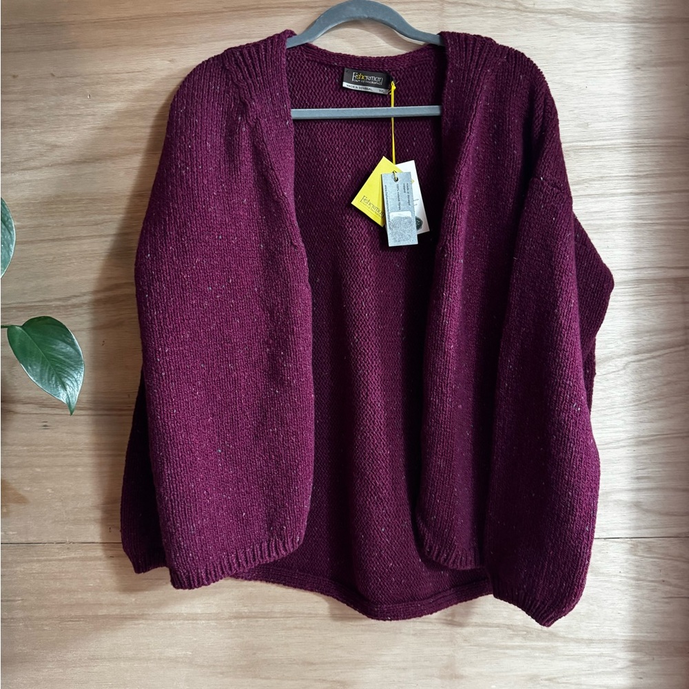 Fisherman out of Ireland merino wool sweater NWT, purple pink color